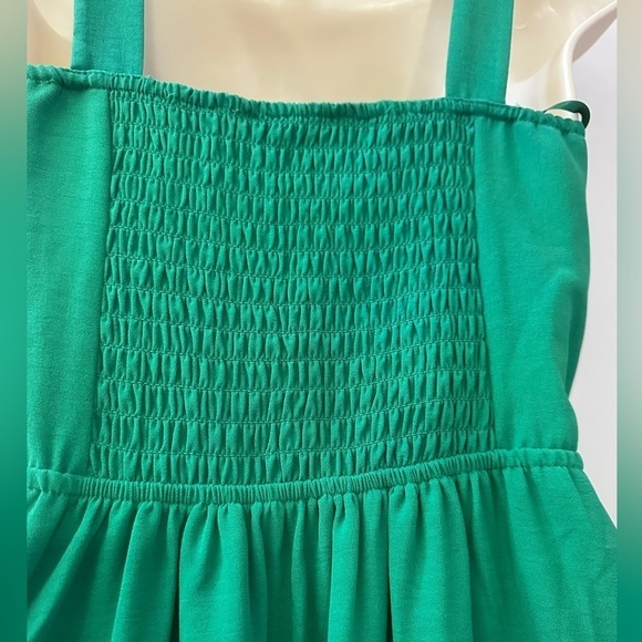 Monteau Women’s Small Green Midi Dress with Bow Straps and Smocked Back - Picture 8 of 10